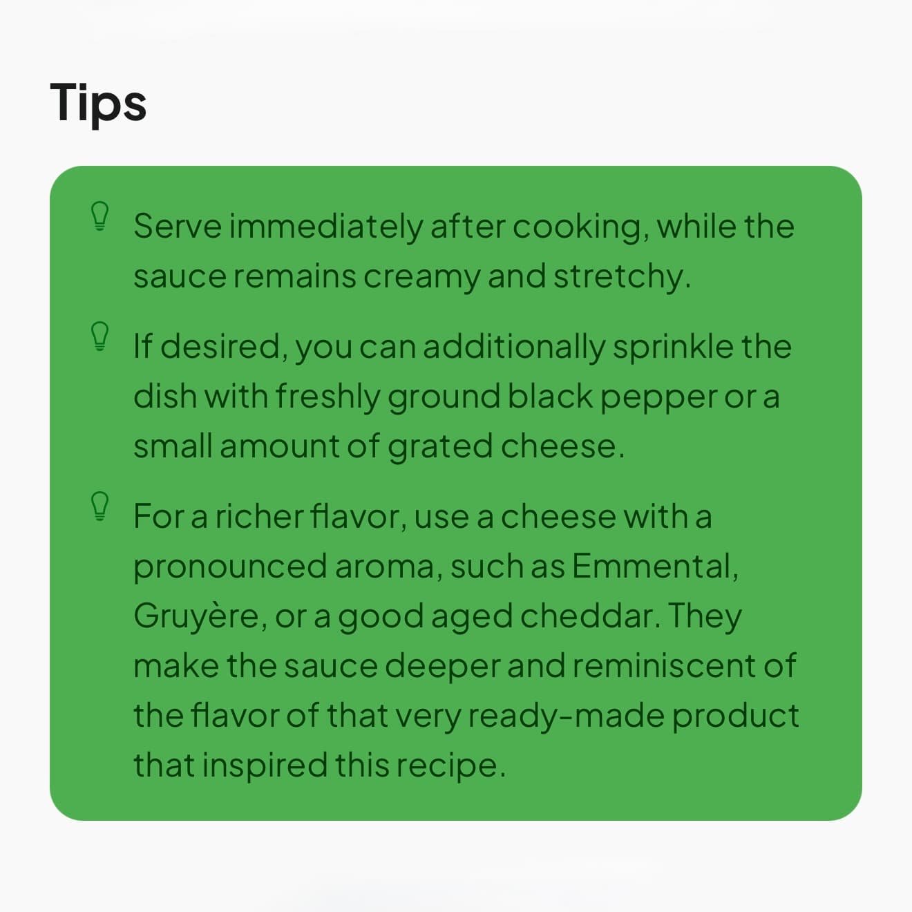 Sections & tips