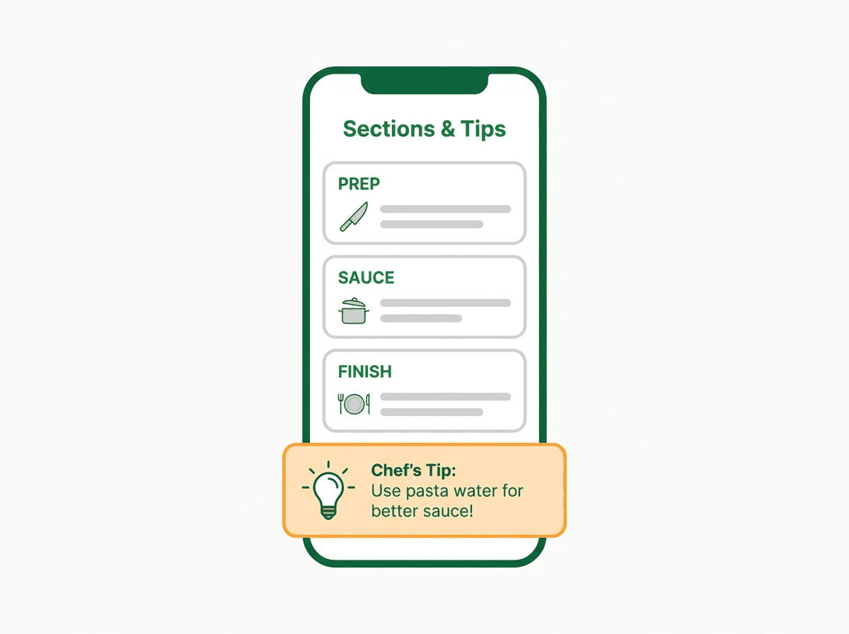 Sections & tips